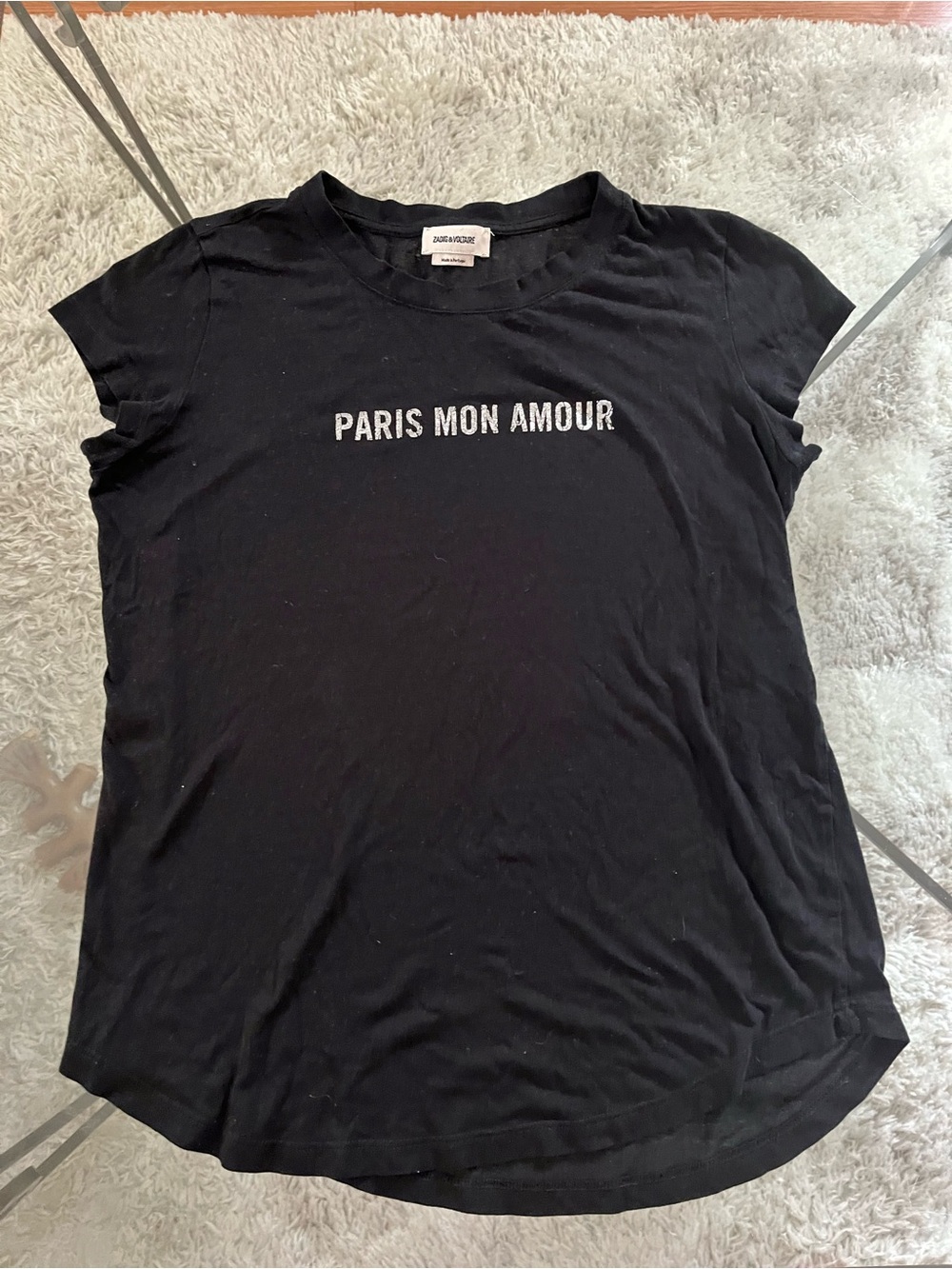 Zadig & Voltaire 'Paris Mon Amour' Black Graphic Tee
